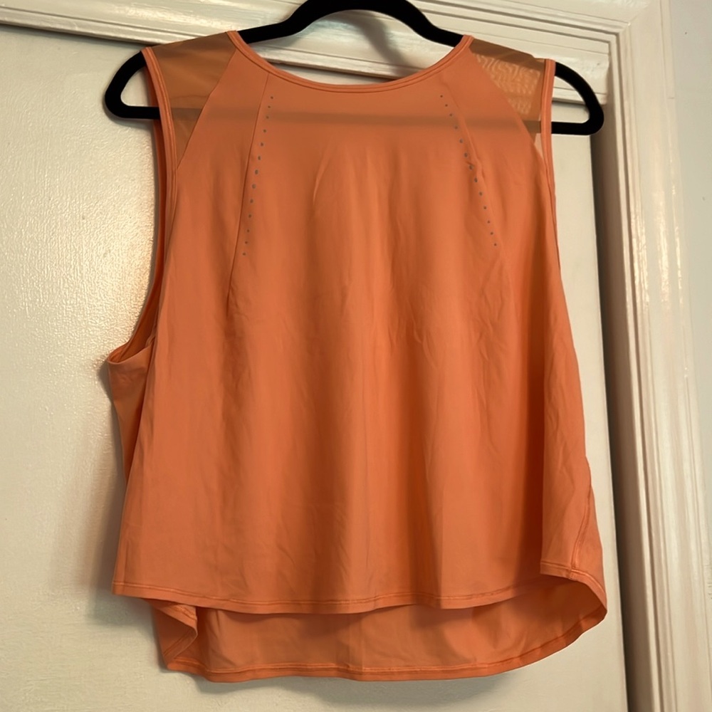 Lululemon Running Tank Cropped Sunny Coral Sz 14